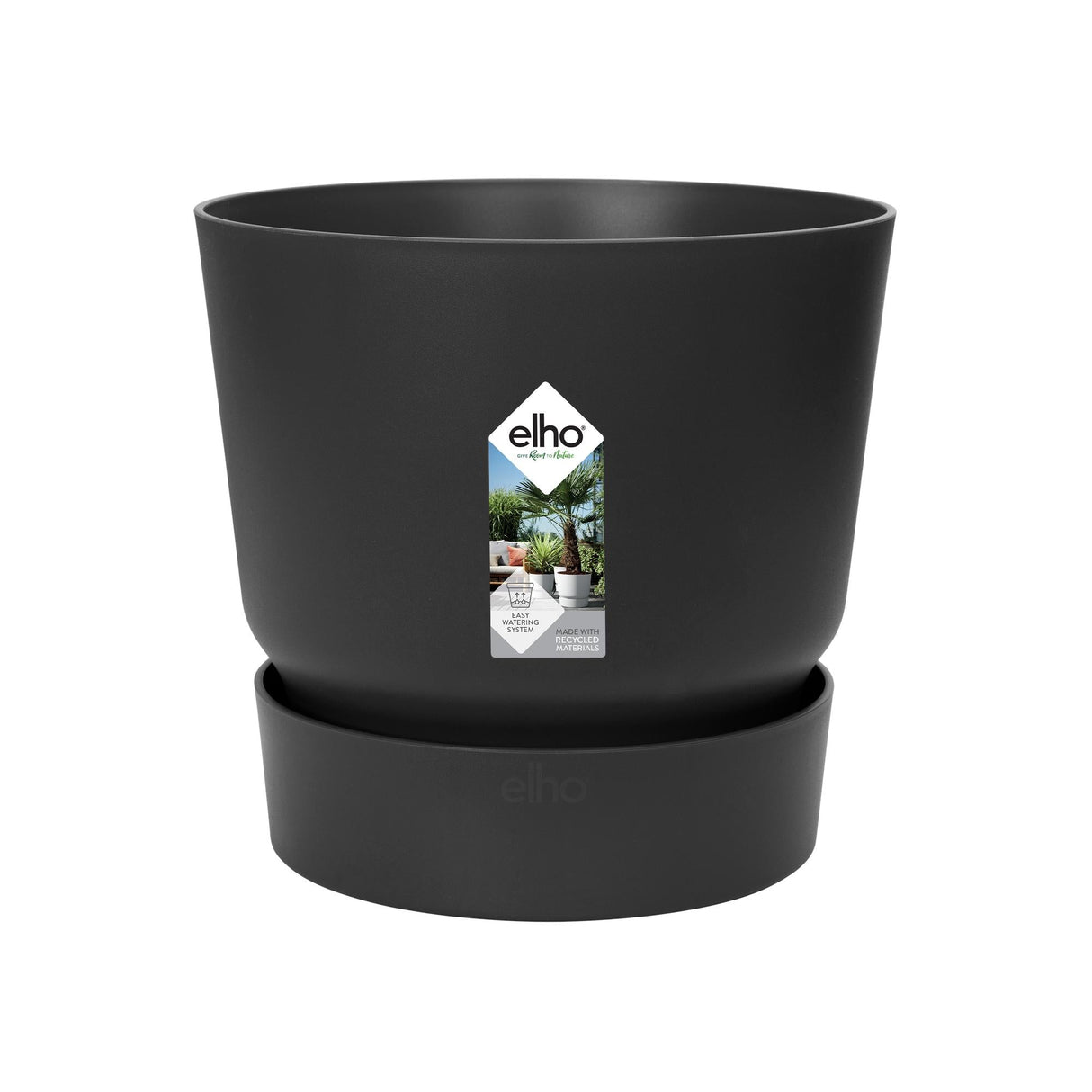 Livraison plante Pot elho Greenville Rond noir 14 cm