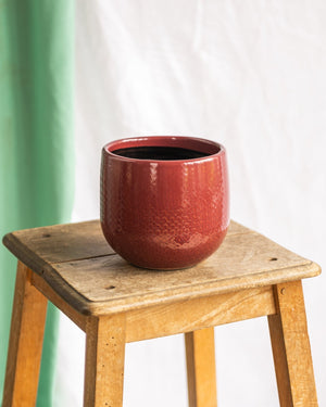 Bari burgundy plant pot