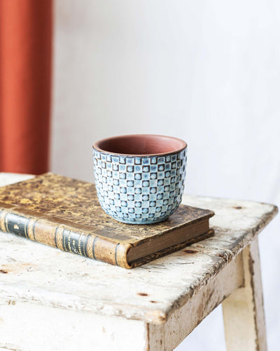 Mini pot cover - BLUE RELIEF