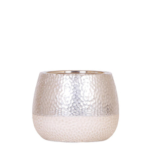 Elite silver decorative ceramic pot