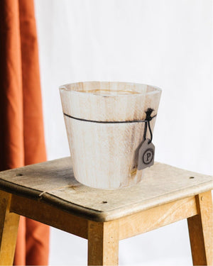 Decorative wooden pot