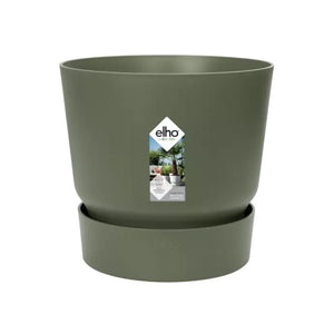 Elho greenville leaf green round pot 25cm