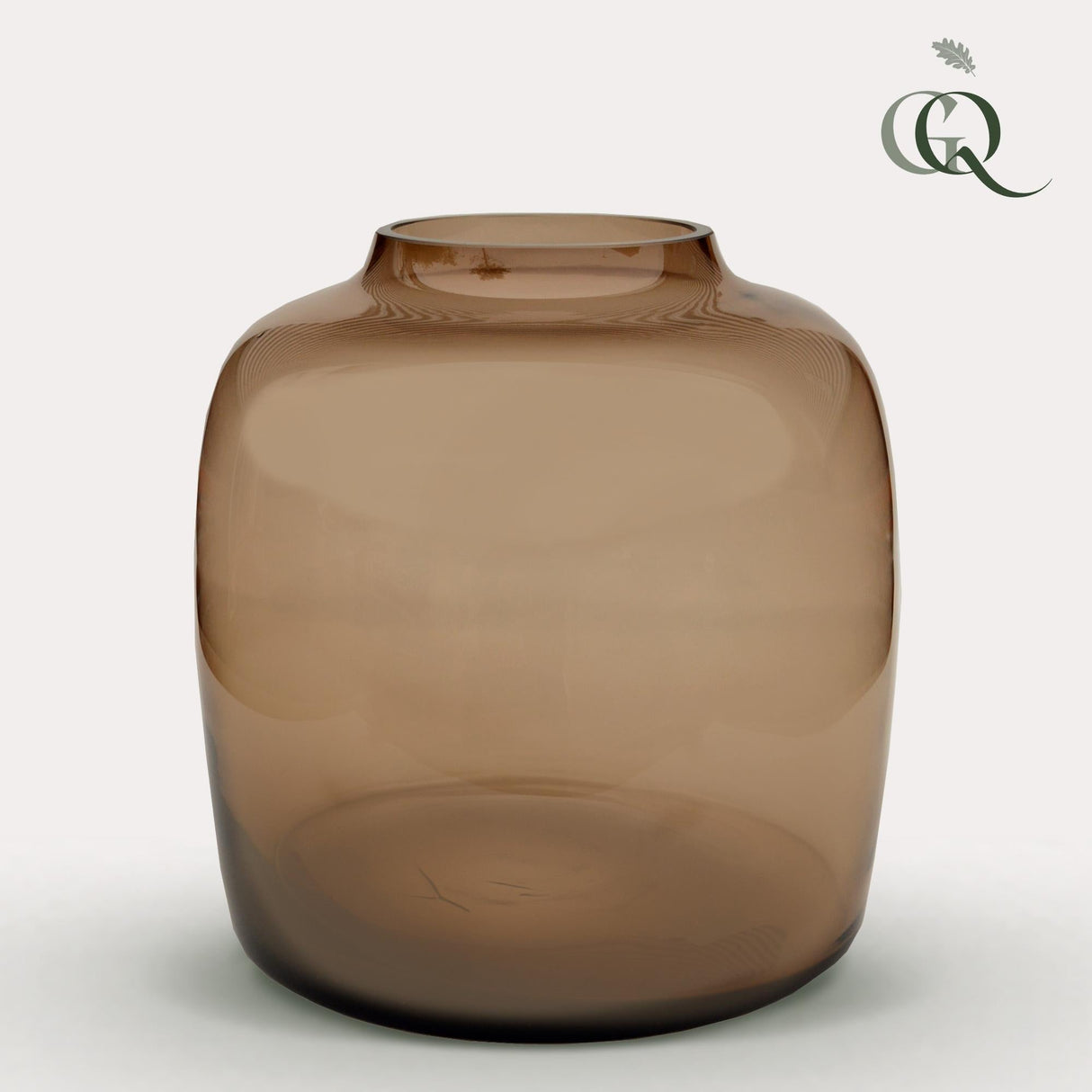 Livraison plante Vase en verre taupe - h25cm, Ø25cm