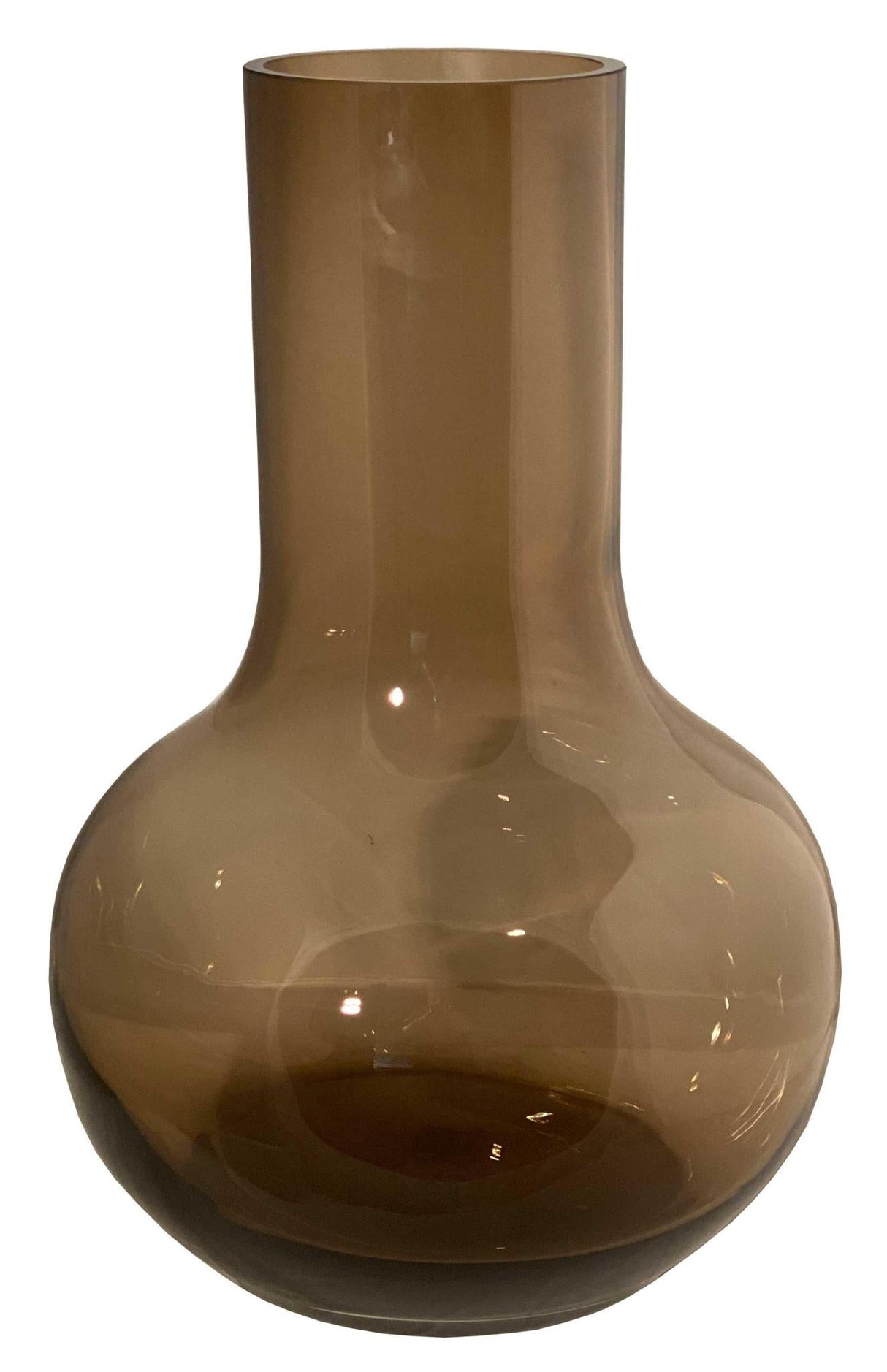 Livraison plante Vase en verre taupe - h37cm, Ø25cm