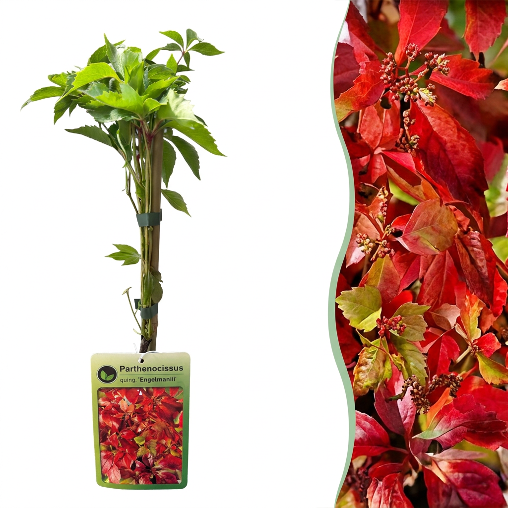 Vigne vierge Engelmannii - Parthenocissus quinquefolia - H 35 cm, pot Ø9 cm - photo 7