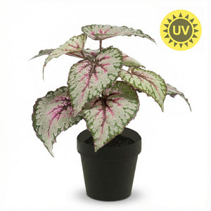 Begonia plante artificielle pot inclus