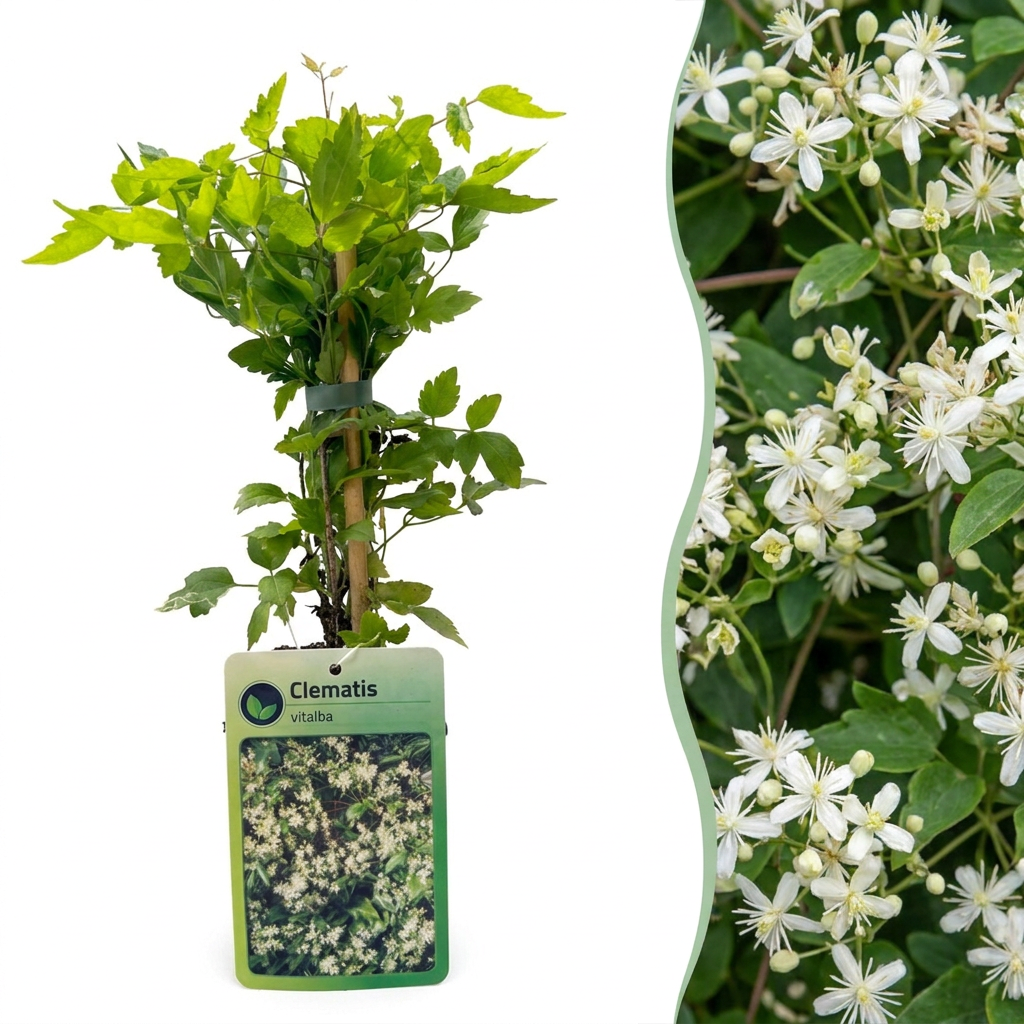 Clématite des haies - Clematis vitalba - H 35 cm, pot Ø9 cm - photo 7