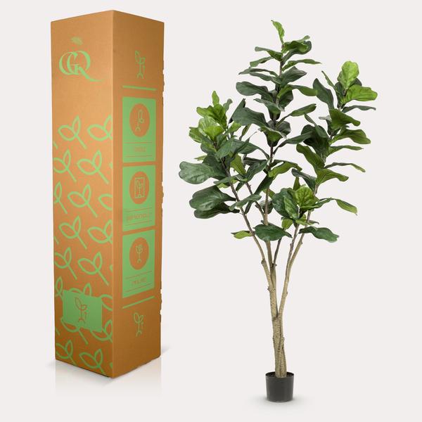 Kunstplant - Ficus Lyrata - Tabaksplant - 210 cm