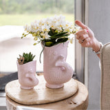 Kolibri Orchids | Witte orchid 'Nazaré' + Fish pot pink - potmaat Ø9cm | bloeiende kamerplant - vers van de kweker